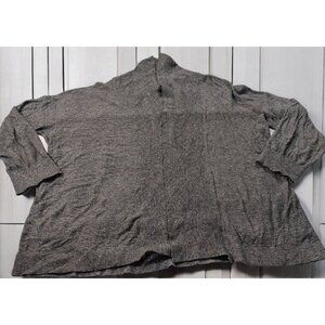 Pure Energy Womens 3X Open Front Heather Gray Cardigan Sweater Lightweight Cover